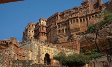 Mehrangarh Fort Jodhpur Rajasthan India under blue sky