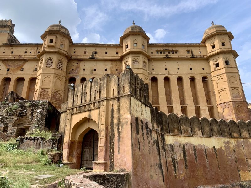 Amber Fort on the hillside above Maota Lake near Jaipur
